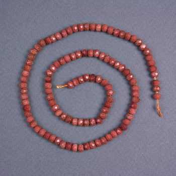 Намистини Авантюрин "золотий пісок" натуральний камінь гранований рондель, діаметр 5х3, 5 мм+- на нитці, довжина 38см+