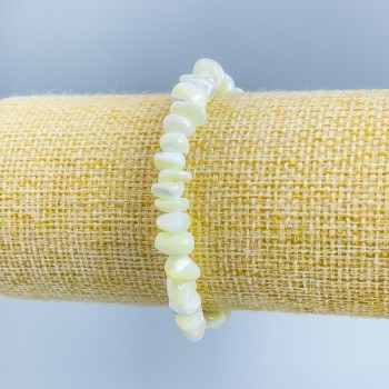 Браслет Перламутр білий галтівка, діаметр 7х4мм+-, довжина 18см (стрейч)