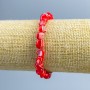 Brățară din sidef roșu, mărgele tubulare de 8x6 mm, lungime 18 cm (elastic)