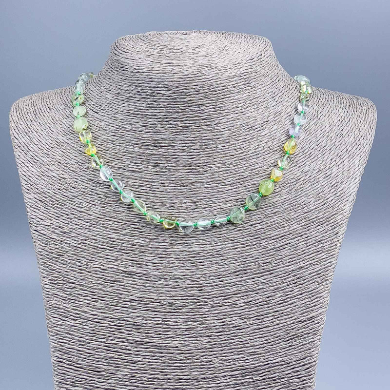 Colier asortiment din piatră naturală, fațetat, diametrul 10x6 mm, lungime 50 cm +