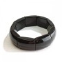Brățară pe elastic din agate negre, pietre rectangulare 19×25 mm (±)