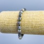 Brățară din labradorit natural, pietre tăiate în cuburi de 6x6 mm ±, cu mărgele de 2 mm ±, lungime 18 cm (elastic)