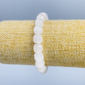 Brățară din cristal de munte, piatră naturală, cuburi tăiate, dimensiune 9×9 mm, lungime 18 cm (elastică)