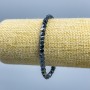 Brățară din hematit cu formă poligonală, diametrul 4x4 mm, lungime 18 cm (elastică)
