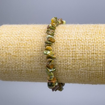 Brățară din jasper multicolor – mărgele de dimensiune 8×3 mm, lungime 18 cm (elastică)