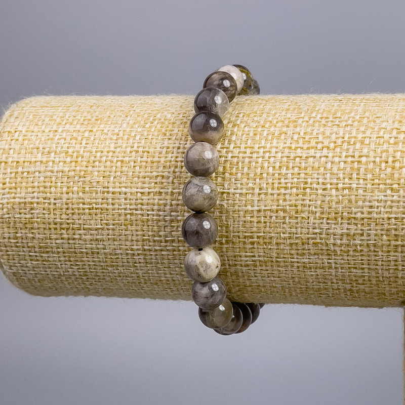 Brățară din piatră solară, mărgele netede, 8 mm, lungime 18 cm, pe bandă elastică