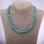 Colier «Turcoaz» (howlit) fațetat, diametrul de aproximativ 10 mm, lungime 45 cm