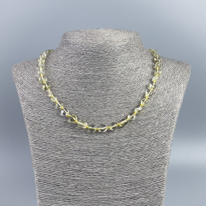 Colier din piatră naturală Citrin, fațetat, diametrul 7×10 mm, lungime 50 cm