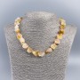Colier din citrin brut, piatră brută, diametru 12×15 mm, lungime 45 cm