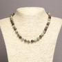 Colier din jasper verde, bile netede, diametru 8 mm, lungime 45 cm