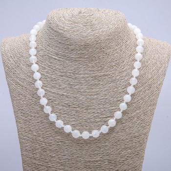 Colier din adular, bile netede de 6 mm, lungime 45 cm +