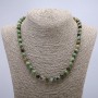 Colier din jasper verde, cu bile netede, diametrul 8 mm, lungimea 46 cm