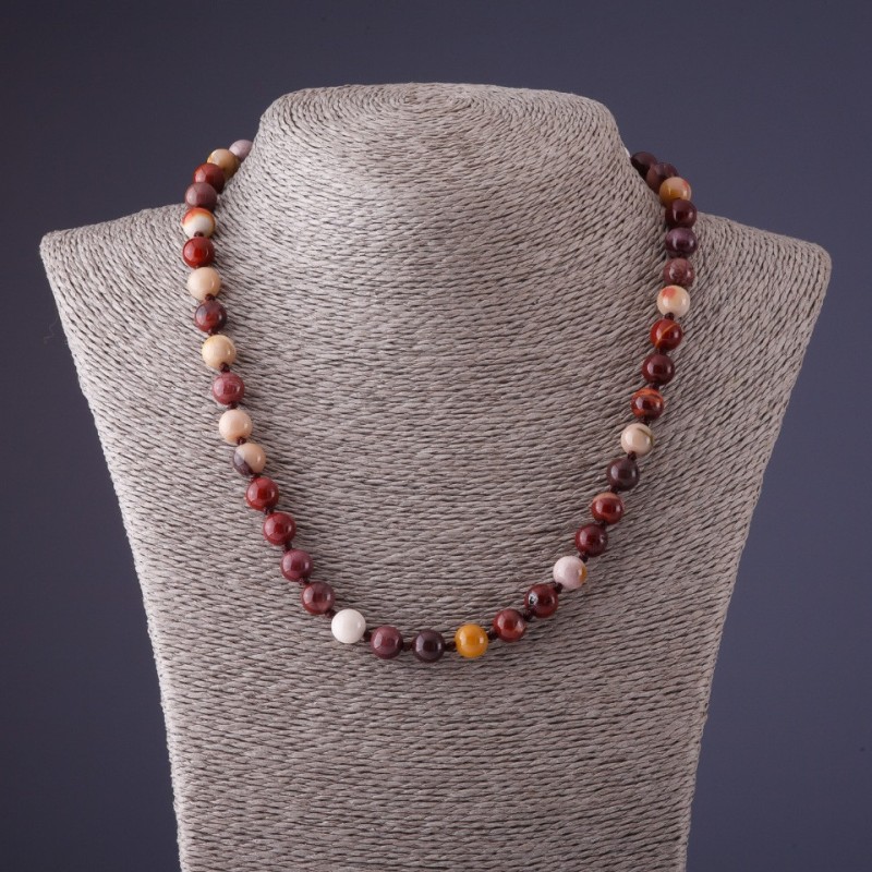 Colier din jasper Mookaite, lungime 45 cm, diametru 8 mm