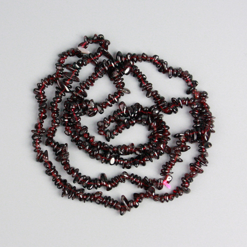 Mărgele din granat pe șnur, granule, diametrul 6x3 mm, lungime 84 cm