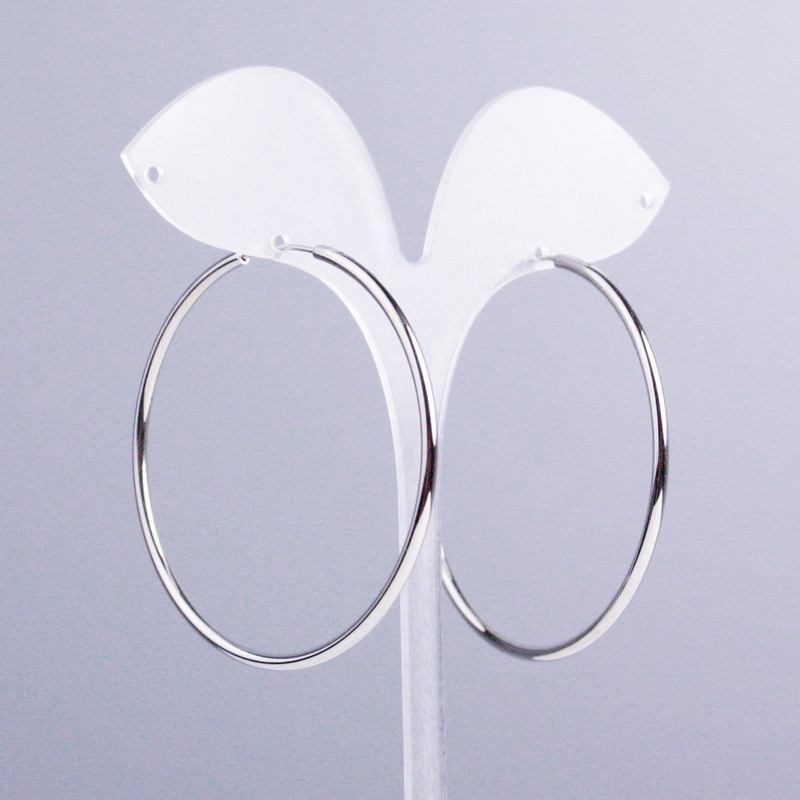 Cercei Xuping inele rodiu, grosime 2 mm, diametru 53 mm