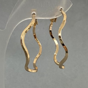 Cercei Xuping inele placare cu aur 18K, grosime 2 mm, diametru 35 mm
