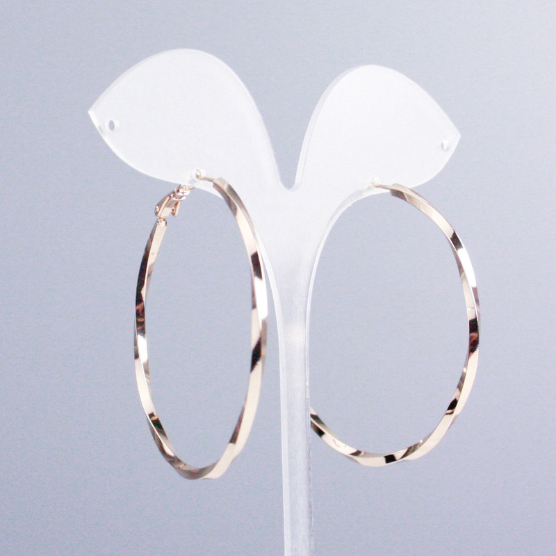 Cercei Xuping – inele placate cu aur 18K, grosime 3 mm, diametru 50 mm