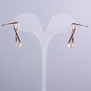 Cercei Xuping placare cu aur 18K cu pietre albe 34×22 mm+