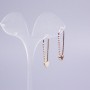 Cercei Xuping placare cu aur 18K cu cristale albe în formă de inimă 30×8 mm