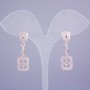 Cercei cu știft Xuping, placare cu aur 18K, cu strasuri albe, lungime 34 mm+