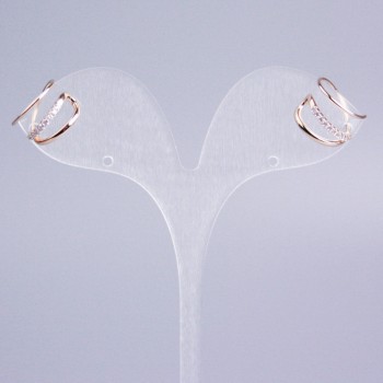 Caf triplu Xuping placare cu aur 18K, cristale albe 14x10mm +