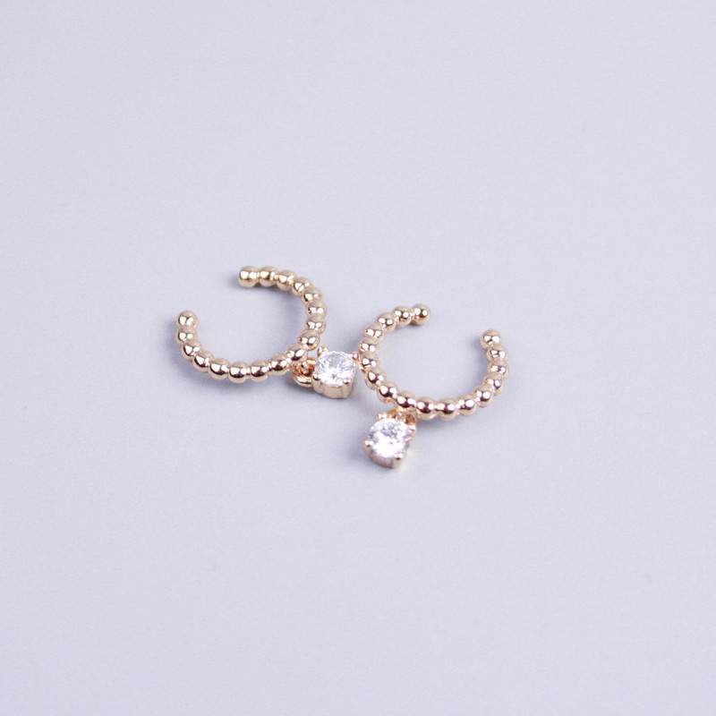 Caf Xuping placare cu aur 18K, piatră albă, 11x10 mm +