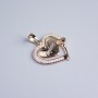 Pandantiv Xuping aurit 18K inimă cu cristale albe, diametrul 16x18 mm+