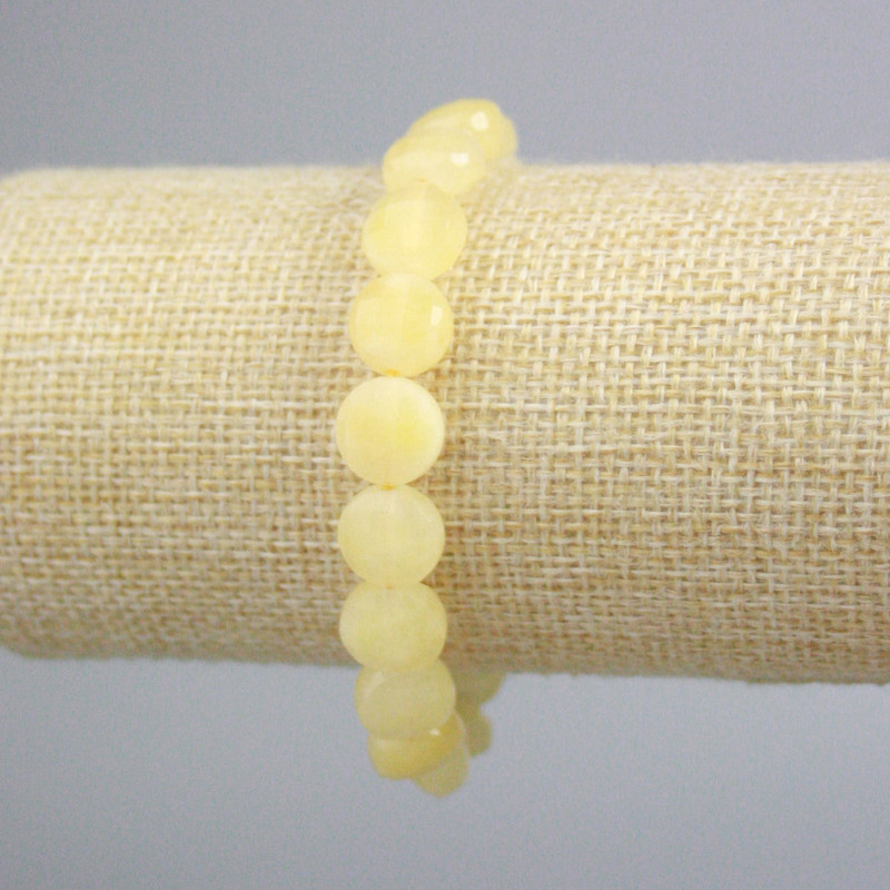 Brățară din citrin, monedă tăiată, diametrul aproximativ 10,5 mm, lungimea 18 cm, pe bază elastică