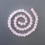 Mărgele din cuarț roz natural, cuburi tăiate, diametrul aproximativ 7 mm, lungime aproximativ 39 cm pe șnur
