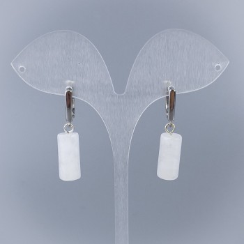 Cercei cu cristal de munte cilindric, diametrul 17×8 mm, încuietoare engleză, lungime 35 mm+