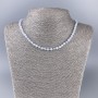 Colier din agat (chalcedon albastru) cu cuburi tăiate, diametru 4×4 mm, lungime 51 cm