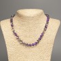 Colier din sticlă opală «Violet camaleon», bile netede, diametru 8 mm, lungime 49 cm