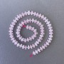 Mărgele din cuarț roz natural, discuri, pe șnur, diametrul 7×3 mm, lungime aproximativă 40 cm, cu mărgele 3×2 mm