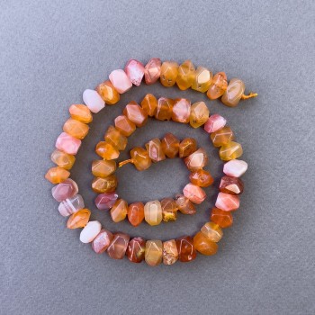 Mărgele din agată Botswana portocaliu, piatră naturală, tăiate în rondel, pe șnur, diametrul 10×7 mm, lungimea 39 cm