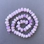 Mărgele din kunzit, piatră naturală, fațetate, pe șnur, diametrul 10×7 mm, lungime aproximativă 39 cm +/-