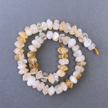 Mărgele din citrin natural, tăiate în rondel, pe șnur, diametrul 9,5×7 mm +/-, lungime 39 cm+