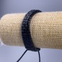 Brățară, lungime 18-25 cm, grosime 12 mm, piele ecologică neagră, închidere reglabilă