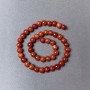 Mărgele din jasper roșu (presate) bile netede, diametrul 8,5 mm, lungime 39 cm, pe șnur