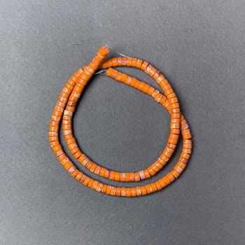 Mărgele portocalii din varizit rondel, diametru 4,5×2,5 mm, lungime 38 cm, pe fir