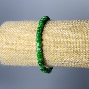 Brățară din crizopraz, piatră naturală, cuburi tăiate, diametrul de 5,5 mm, lungime 18 cm (elastică)