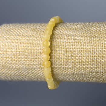 Brățară din citrin natural, cuburi fațetate, diametrul 5,5 mm, lungime 18 cm (elastic)