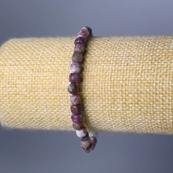 Brățară din turmalin, piatră naturală, cuburi tăiate, diametrul de 5 mm, lungime 18 cm (elastic)