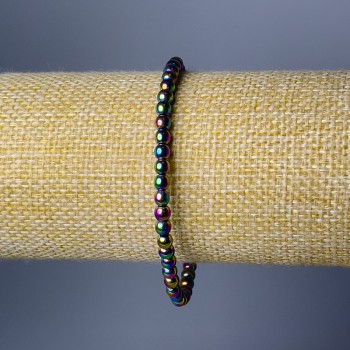 Brățară din hematit cu nuanță de benzină