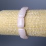 Brățară din cuarț roz, verigi dreptunghiulare, piatră naturală, diametru 13x18 mm ±, lungime 18 cm (extensibilă)