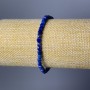 Brățară din lazurit, piatră naturală, cu cuburi facetate, diametru 4 mm, lungime 18 cm (elastic)