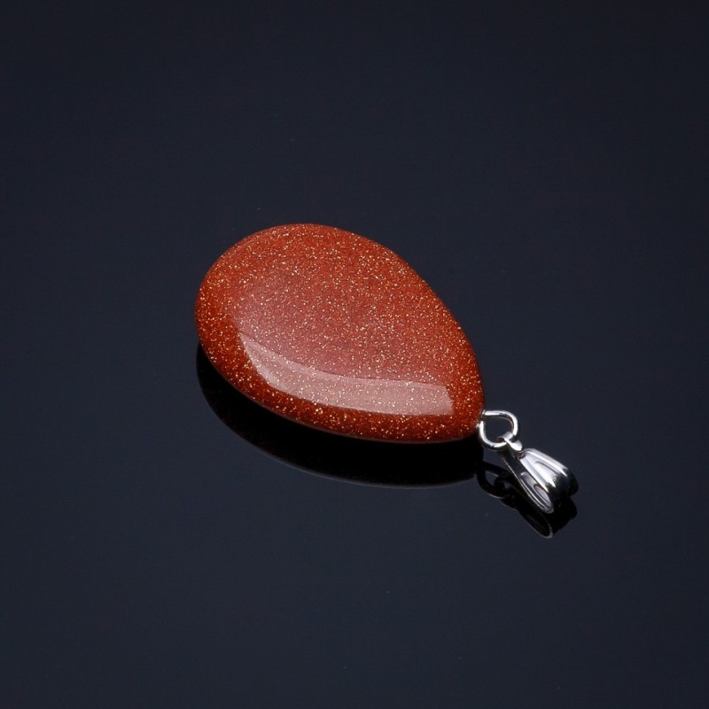 Pandantiv picătură din aventurin sintetic auriu, 2,5×1,7 cm (+-)