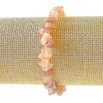 Brățară din cuarț căpșună, piatră naturală mărunțită, mărgele de 8×3 mm, lungime 18 cm (+/-) (elastic)