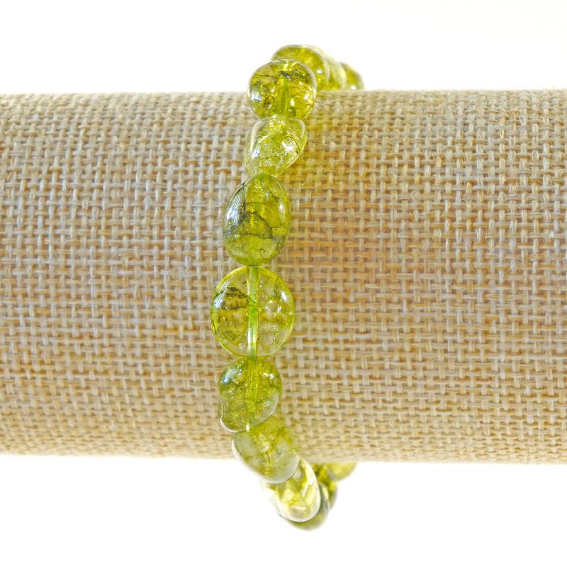 Brățară din cristal olive, tonată sub olivină