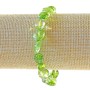 Brățară din cristal verde, tonată sub cromodiopsid, cu fațete, diametru aproximativ 10–12 mm, lungime 18 cm, extensibilă