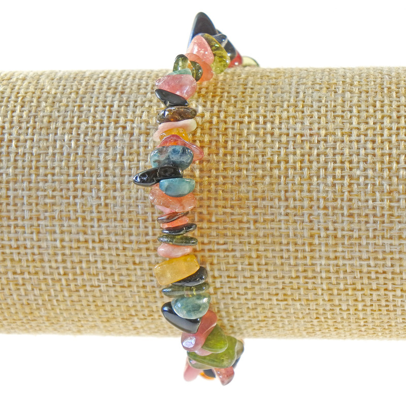 Brățară cu turmalin natural, granule de diametru 7×3 mm, lungime 18 cm (+/-) (pe elastic)